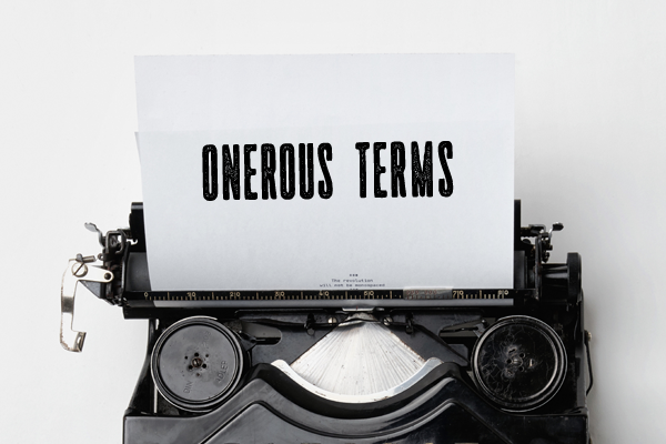 onerous terms 